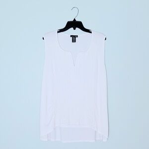 RXB Bright White Lace Sleeveless Tank Top